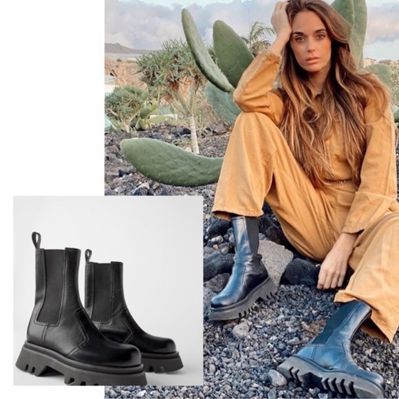 Zara Shoes - NWT ZARA Blogger Favorite Lug Sole Low Heel Ankle